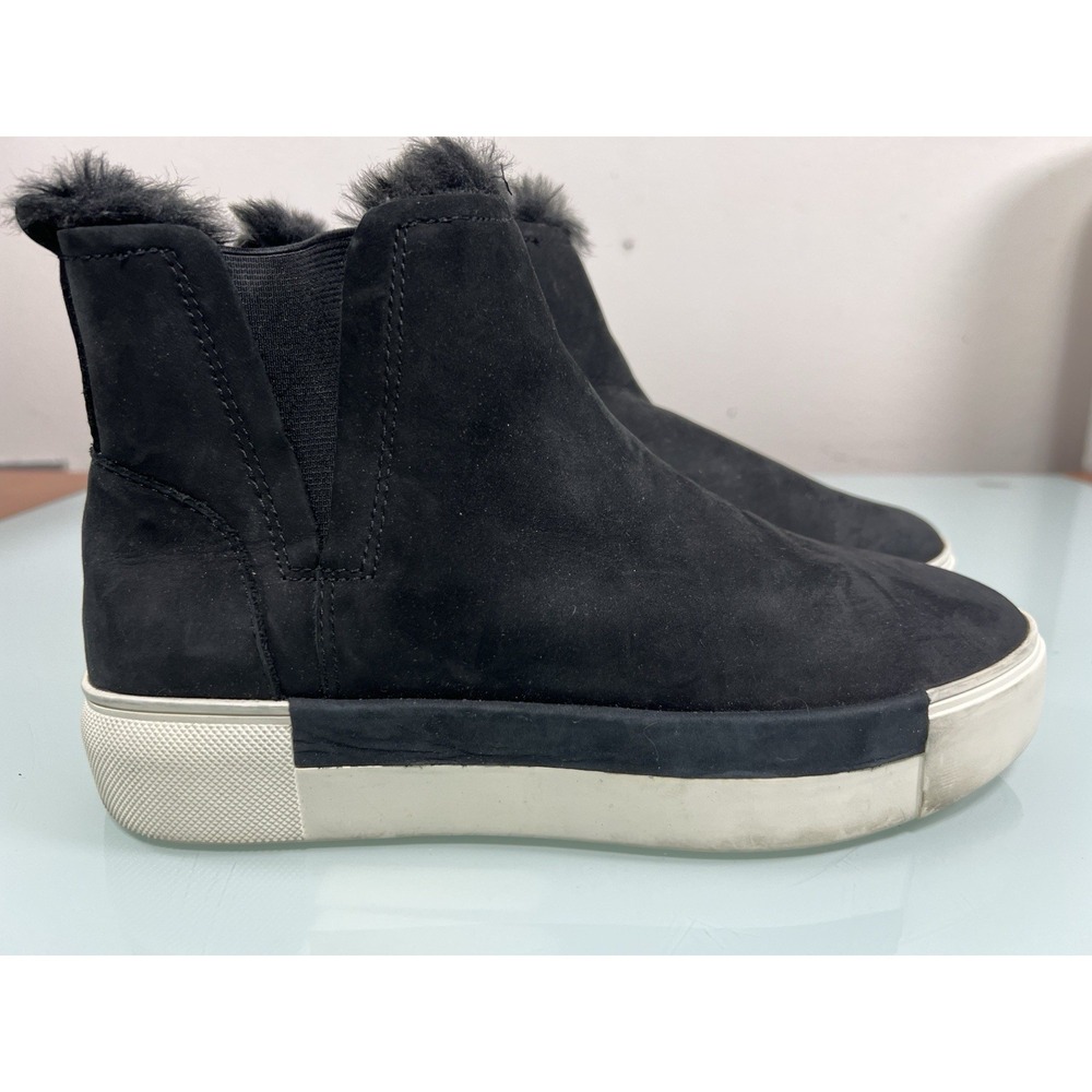 JSlides NYC Black Suede Platform Sneaker Boot Fur Women's 8‎ Streetwear